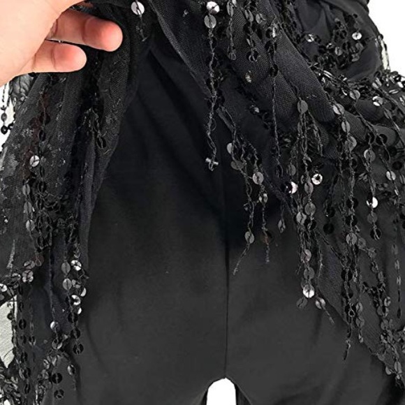 Deep v neck Sequin fit and flare mini dress - Picture 4 of 7